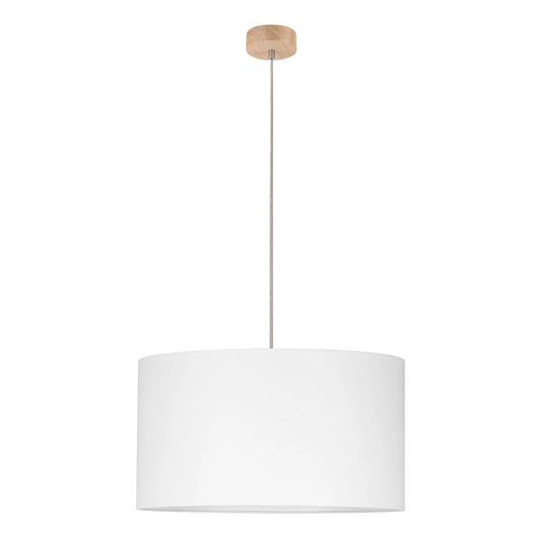 Dove Pendant Lamp 1xE27 Max.60W Oiled Oak/Transparent PVC Cable/White Fabric Shade 16380174