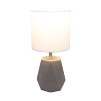 Diamant Table Lamp 1xE27 Max.25W Gray Concrete/Black PVC Cable/White Fabric Shade 791942136