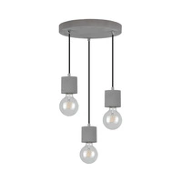 Strong Round Lampa Wisząca 3xE27 Max.60W Beton/Czarny 7169336R