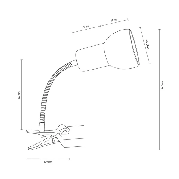 Svenda Clips Flex 1xE27 Max.60W Oiled Oak/White/White 2224174WF
