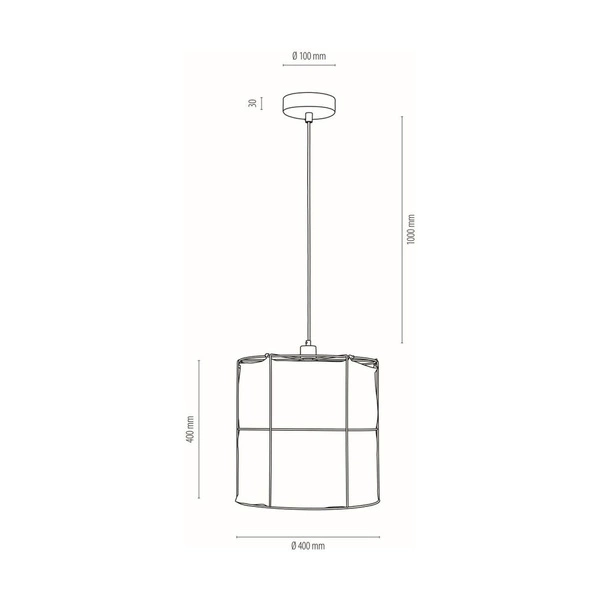 Marinero Pendant Lamp 1xE27 Max.15W LED Black Metal/Black Fabric Cable/White Linen Shade 184329104