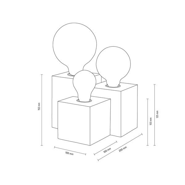 Vincent Round Table Lamp 3xE27 Max.15W Oiled Oak/Black Fabric Cable 2276374