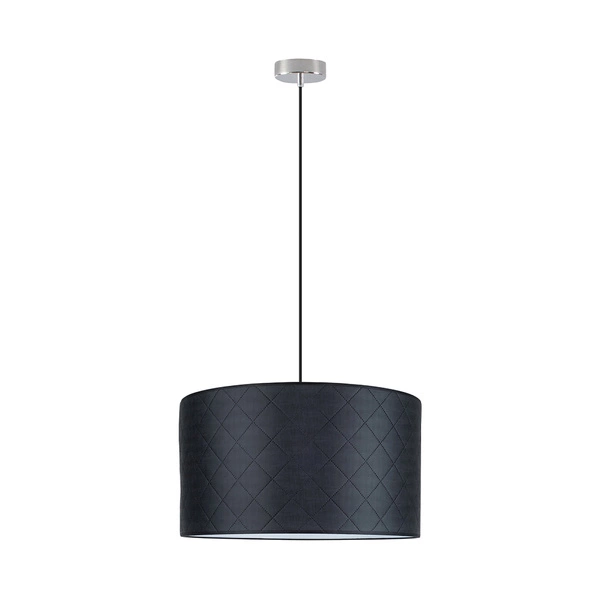 Mirabella Pendant Lamp 1xE27 Max.60W Chrome Metal/Black Fabric Cable/Black Synthetic Material Shade 1696928