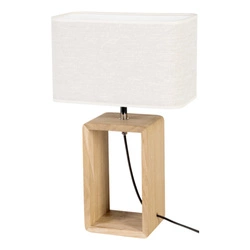 Boho Table Lamp 1xE27 Max.25W Oiled Oak/Black Braid/Beige Linen 77191174