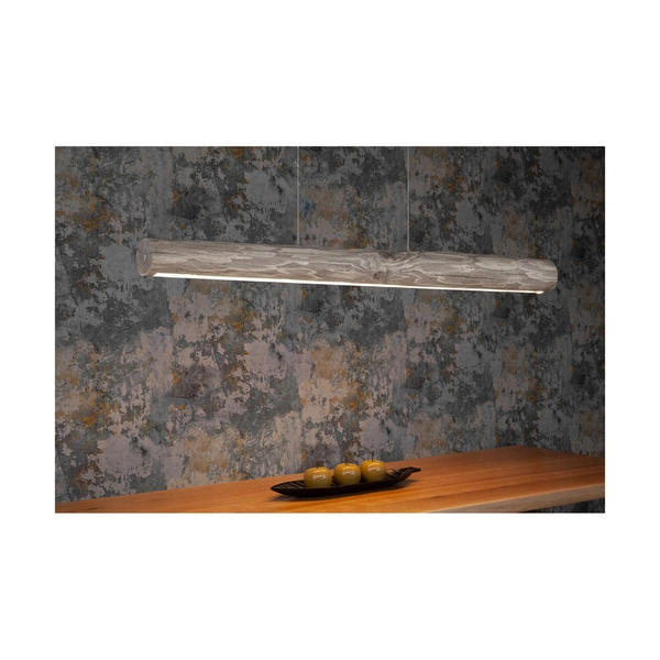 Lucas Pendant Lamp 1xLED Samsung 24V Integrated 3080lm 3000K 33W Stained Pine Gray/Black Metal/Transparent PVC Cable with Touch Dimmer 69670104