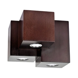 Wooddream Square Ceiling Lamp Incl. 3xLED GU10 5W Walnut 2576376