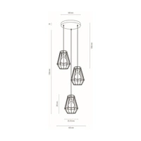 Endorfina Pendant Lamp 3xE27 Max.60W Black Metal/Black PVC Cable 1324304R