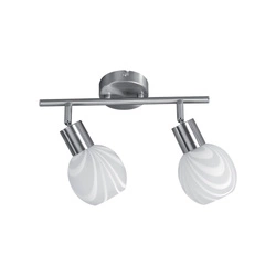 Sara Ceiling Lamp 2xE14 Max.40W Satin Metal/White Glass 2841022