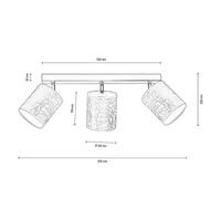 Mateo Ceiling Lamp 3xE27 Max.25W Black Metal/Beige Wallpaper 87800304