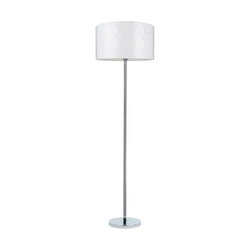 Lampa podłogowa Maxima 1xE27 maks. 60W chromowany metal/przezroczysty kabel PVC/biały klosz z tkaniny 6591028