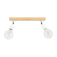 Porcia Wood Ceiling Lamp 2xE27 Max.25W Oiled Oak/White Ceramics 8125274