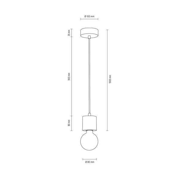 Mocna lampa wisząca 1xE27 Max.60W Szary beton/Czarny kabel z tkaniny 7061936