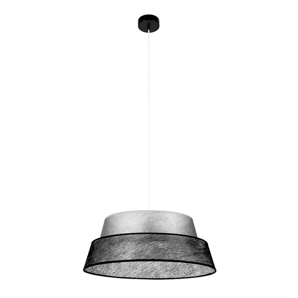 Nevoa Lampa Wisząca 1xE27 Max.60W Czarny/Transparentny PVC/Srebrny-Czarny 150060104