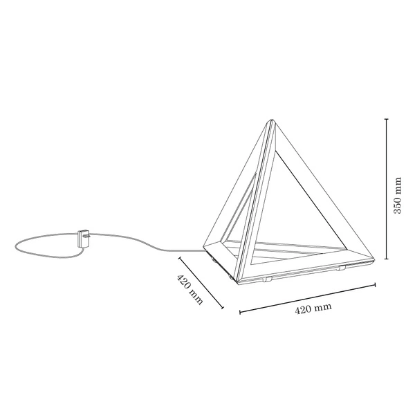 Trigonon Table Lamp 1xLED 24V Integrated 2500lm 3000K 27W Oiled Oak/Black Fabric Cable 1109174