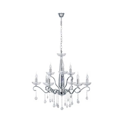 Alessa Pendant Lamp 9xE14 Max.40W Chrome Metal/Transparent Glass 9014928