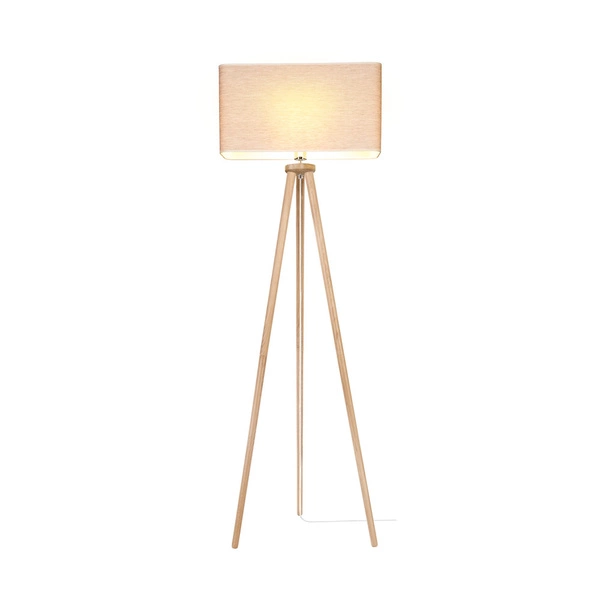 Boho Floor Lamp 1xE27 Max.40W Oiled Oak/Transparent PVC/Beige 741910174