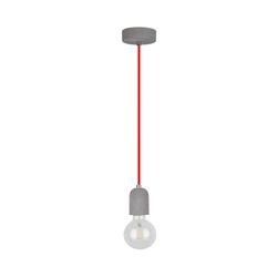 Amory Pendant Lamp 1xE27 Max.60W Gray Concrete/Red Fabric Cable