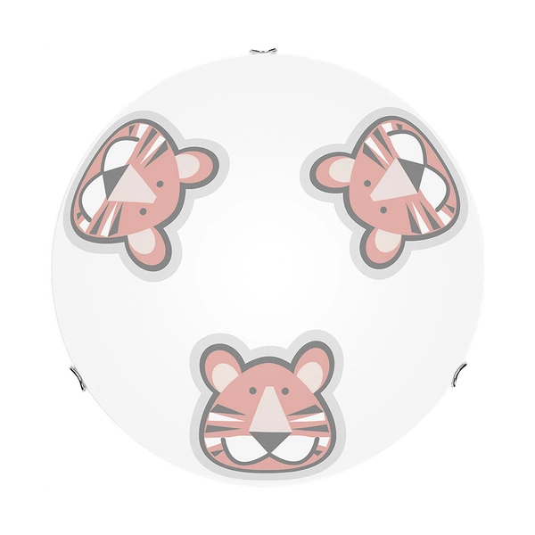 Lenny Ceiling Lamp 2xE27 Max.60W Chrome Metal/White Glass with Tiger Pattern 4564002