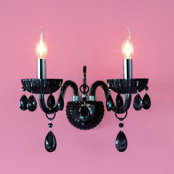 Queen Wall lamp 2xE14 Max.40W Black/Chrome 9140204