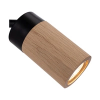 Lampa ścienna Annick w zestawie Kabel 1xLED GU10 5W Dąb olejowany/Czarny metal/Czarna tkanina 2429104