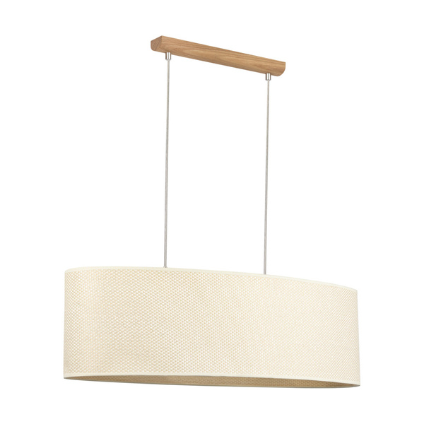 Mercedes Pendant Lamp 2xE27 Max.40W Oiled Oak/Cream-Silver