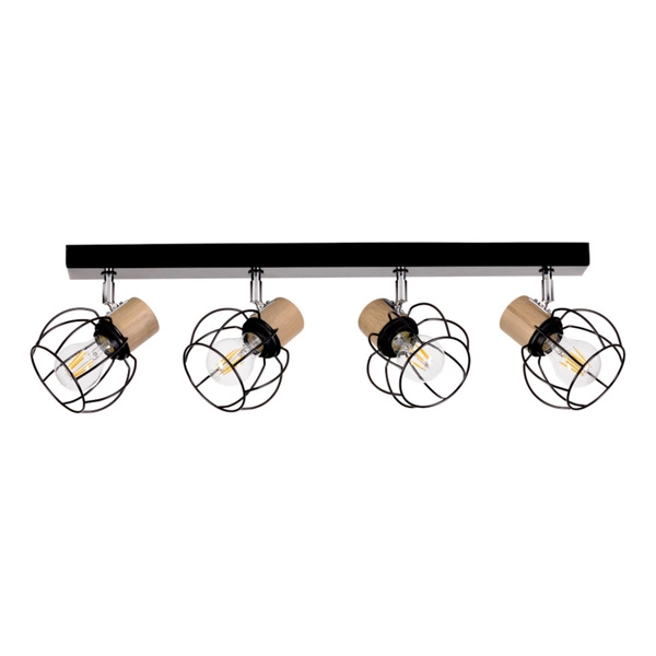 Phiphi Ceiling Lamp 4xE27 Max.60W Black/Chrome/Oiled Oak 26114404