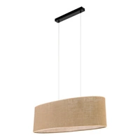 Jute Hanging Lamp 2xE27 Max.40W Black/Transparent/PVC/Beige 17910204