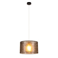 Nevoa Pendant Lamp 1xE27 Max.60W Black Metal/Transparent PVC Cable/Black Fabric Shade 154920104