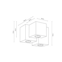 Wooddream Square Lampa Sufitowa 3xGU10 Max.6W Dąb Olejowany 2076374