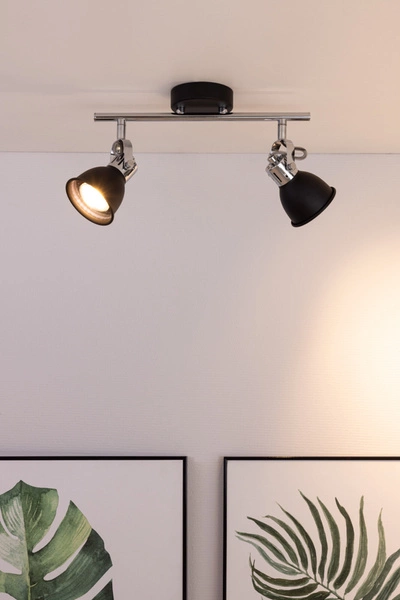 Anita Ceiling Lamp 2xGU10 Max.50W Chrome Metal/Black Metal 2766204