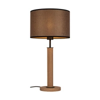 Benita Black Lampa Stołowa 1xE27 Max.40W Dąb Olejowany/Czarny/Brązowy-Czarny-Złoty 7017400811552