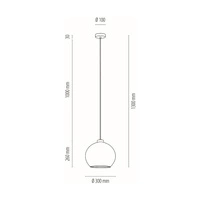 Laguna Pendant Lamp 1xE27 Max.60W Black Metal/Transparent PVC Cable/Smoked Glass 18630104