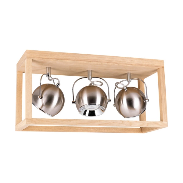 Roy Ceiling Lamp Incl.3xLED GU10 5W Oiled Oak/Satin Metal 5227374