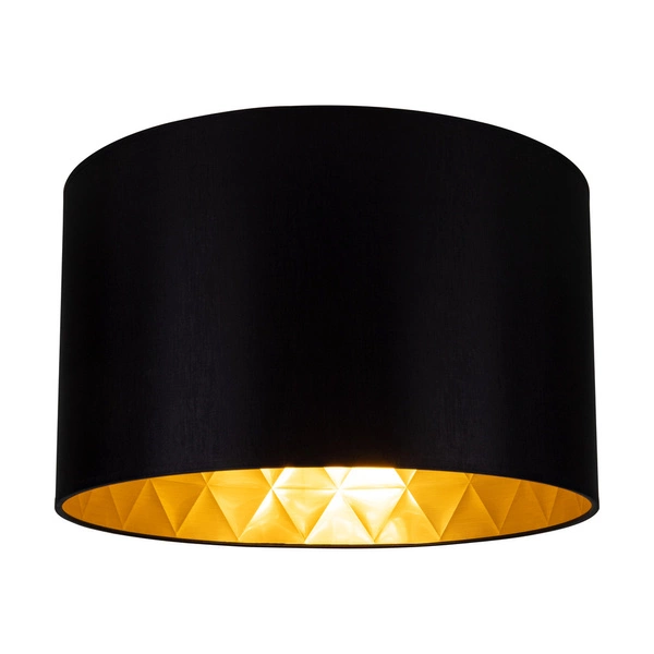 Lampshade Cylinder E27 H30 Black Fabric with gold foil A0740