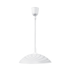 Sydney Pendant Lamp 1xE27 Max.60W White Synthetic Material/White Synthetic Material Cable/White Glass