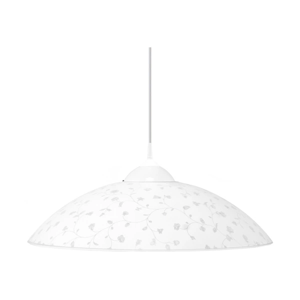 Lampa wisząca Flora 1xE27 maks. 60W biały materiał syntetyczny/biały kabel PVC/białe szkło 4044502