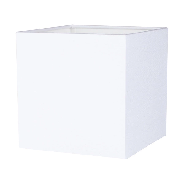 Trongo Square Table Lamp 1xE27 Max.25W Walnut Beech Wood/Black PVC Cable/White Fabric Shade 7199176