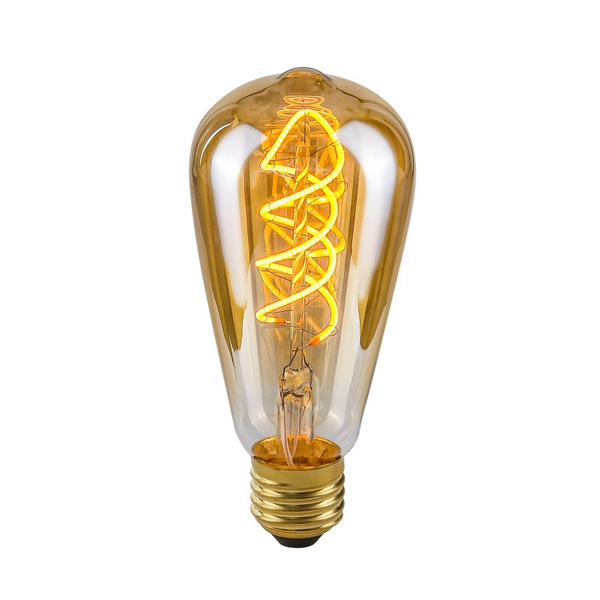 Decorative LED bulb, E27, Spiral Amber LDS-ST64-SA ST64, 4W, 2200K, 90lm