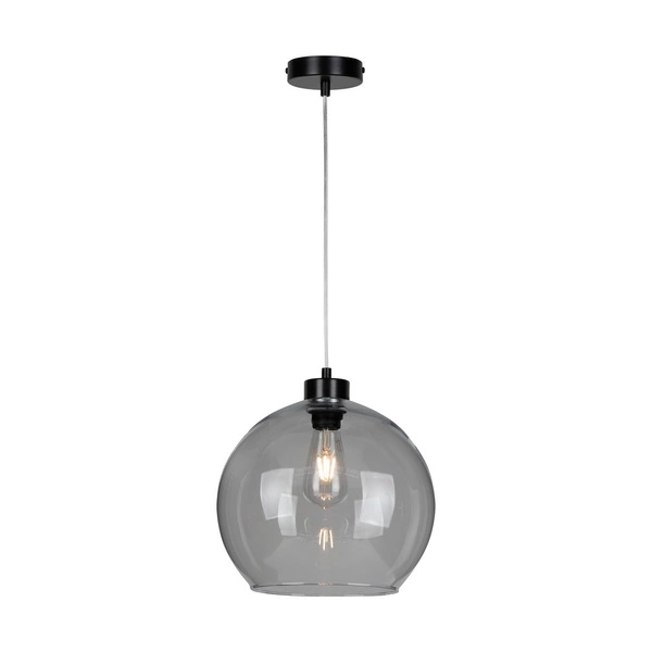Laguna Pendant Lamp 1xE27 Max.60W Black Metal/Transparent PVC Cable/Smoked Glass 18620104