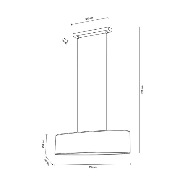 Lampa Wisząca Prata 2xE27 Max.40W Szary Metal/Przezroczysty Kabel PCV/Srebrny Klosz Tkaniny 957280427