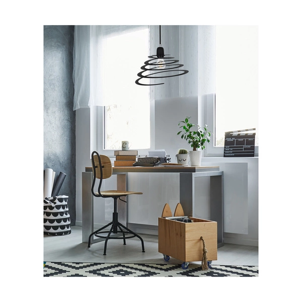 Komet Pendant Lamp 1xE27 Max.60W Chrome Metal/Black Metal/Black PVC Cable 1851104