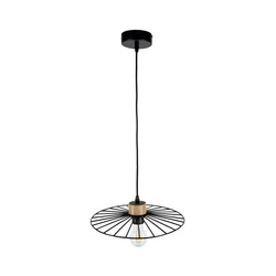 Balerina Pendant Lamp 1xE27 Max.60W Oiled Oak/Black Metal/Black PVC Cable 1010420031010