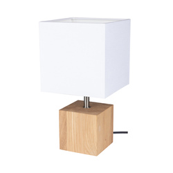 Trongo Square Table Lamp 1xE27 Max.25W Oiled Oak/Anthracite/White