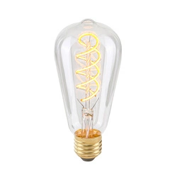 ,Żarówka dekoracyjna LED,, E27,, Spiral Clear 801501 ST64,, 4W,, 2200K,, 175lm,