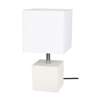 Strong Square Table Lamp 1xE27 Max.25W White Concrete/Black PVC Cable/White Fabric Shade 6191937