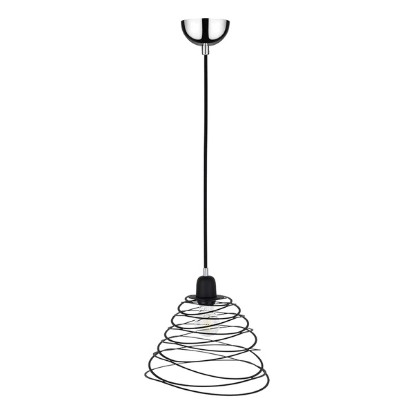 Komet Pendant Lamp 1xE27 Max.60W Chrome Metal/Black Metal/Black PVC Cable 1853104