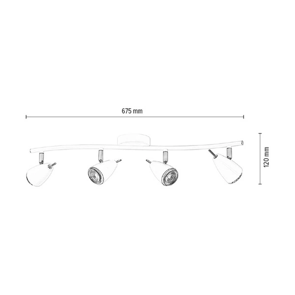 Linda Ceiling Lamp 4xGU10 Max.50W White Metal/Chrome Metal 2098402