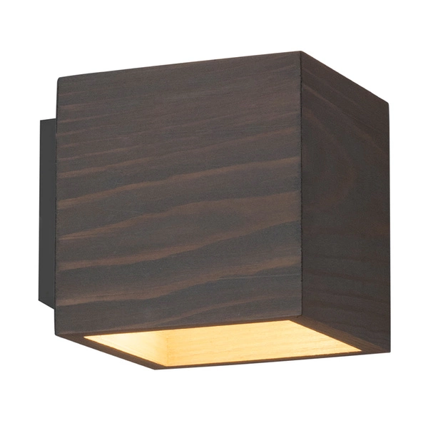 Block Wood Wall Lamp 1xG9 Max.6W Stained Pine Gray/Black Metal 20257104