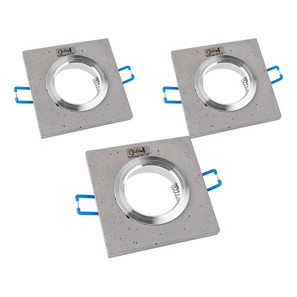 Vitar Square Set of  Downlights 3xLED GU10 Max.6W Gray Concrete 2015336