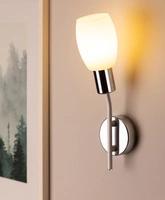 Tosca Wall Lamp 1xE14 Max.40W White Metal/Chrome Metal/White Glass 9033102